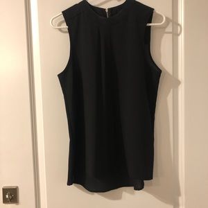 Black Paper Crane High Neck Blouse with Zipper